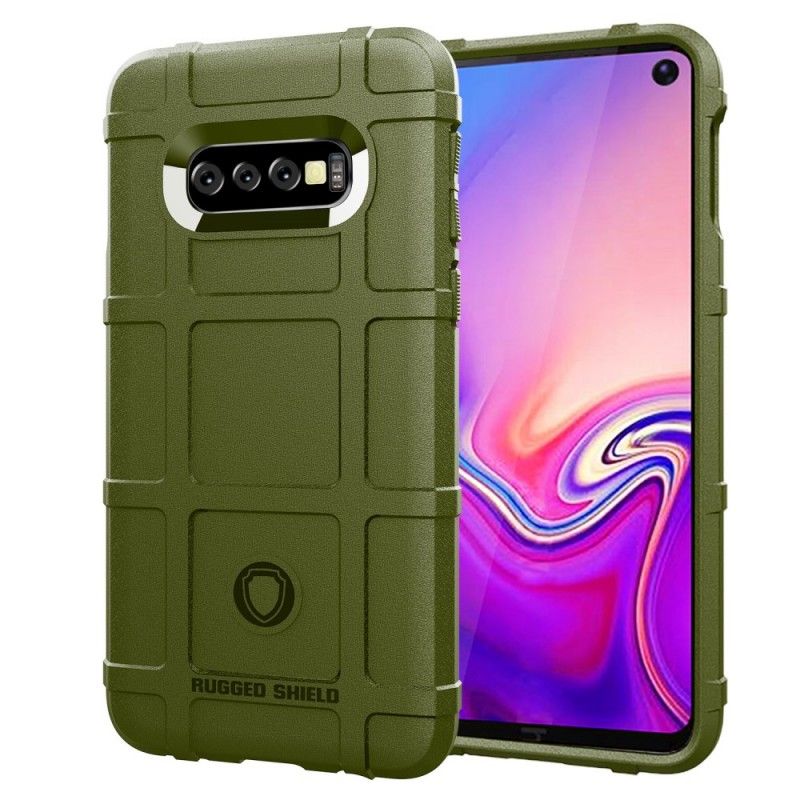 Hoesje Samsung Galaxy S10e Groen Zwart Robuust Schild
