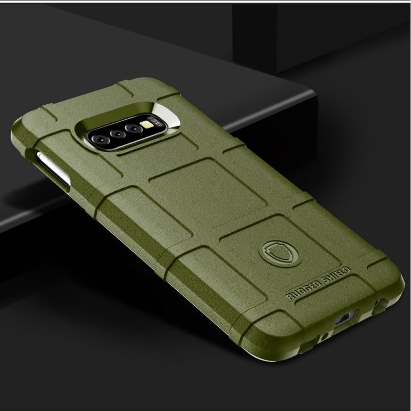 Hoesje Samsung Galaxy S10e Groen Zwart Robuust Schild