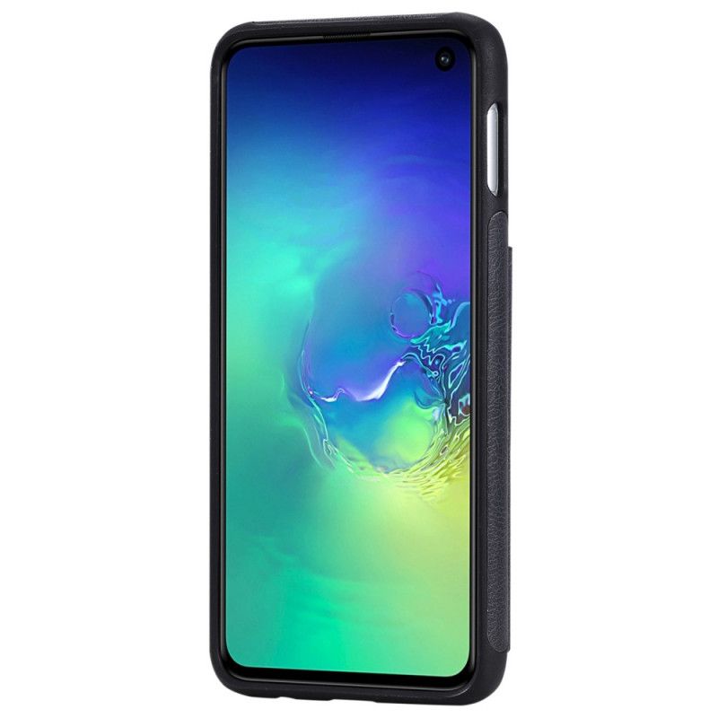 Hoesje Samsung Galaxy S10e Paars Kaarthouder Met Kattenprint
