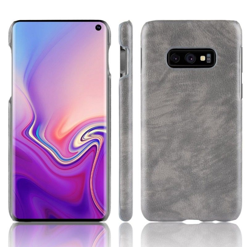 Hoesje Samsung Galaxy S10e Rood Zwart Lychee Leereffect