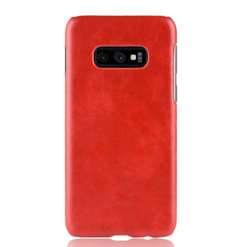 Hoesje Samsung Galaxy S10e Rood Zwart Lychee Leereffect