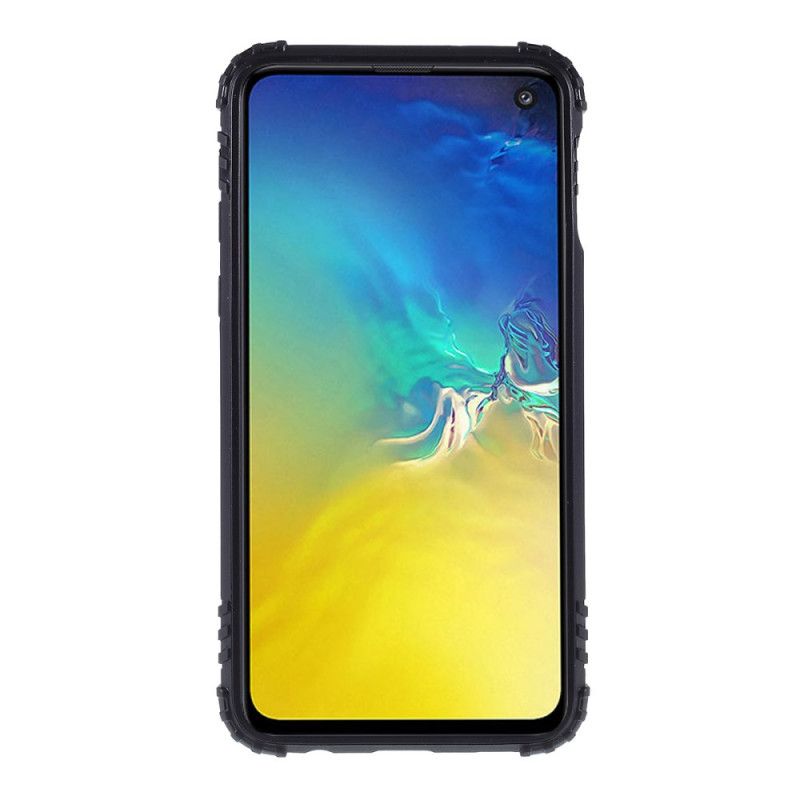 Hoesje Samsung Galaxy S10e Rood Zwart Ring En Koolstofvezel