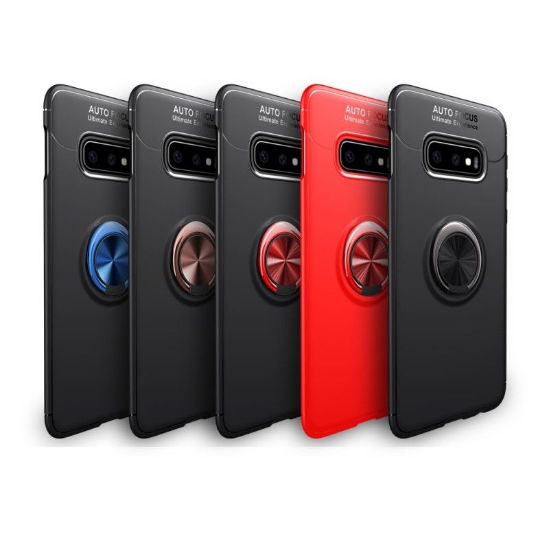 Hoesje Samsung Galaxy S10e Rood Zwart Roterende Ring
