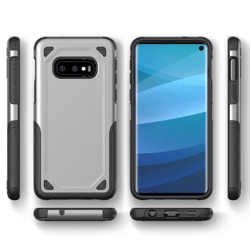 Hoesje Samsung Galaxy S10e Roségoud Donkerblauw Premium Metaaleffect