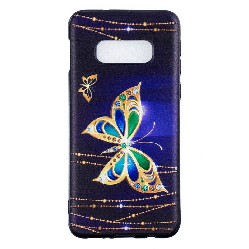 Hoesje Samsung Galaxy S10e Telefoonhoesje Magische Vlinder In Reliëf