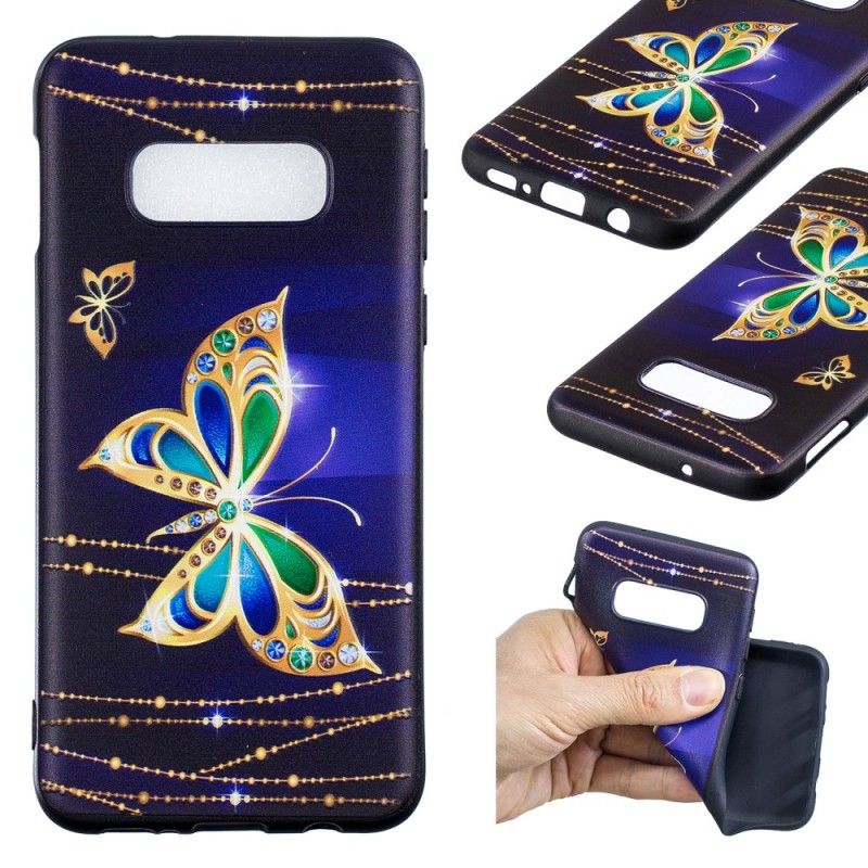Hoesje Samsung Galaxy S10e Telefoonhoesje Magische Vlinder In Reliëf