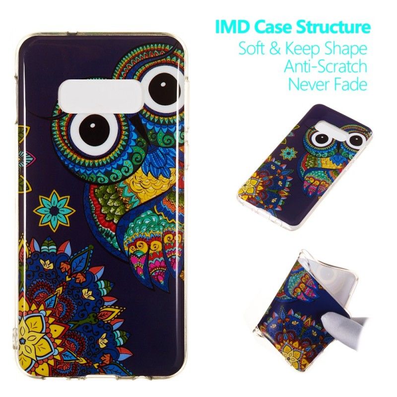 Hoesje voor Samsung Galaxy S10e Fluorescerende Mandala-Uil