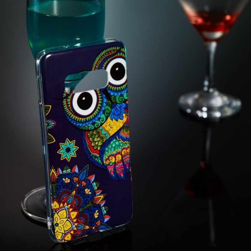Hoesje voor Samsung Galaxy S10e Fluorescerende Mandala-Uil