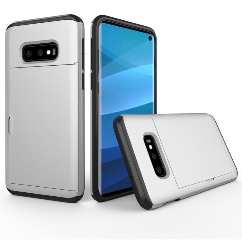 Hoesje voor Samsung Galaxy S10e Grijs Zwart Stijve Flitsende Kaarthouder