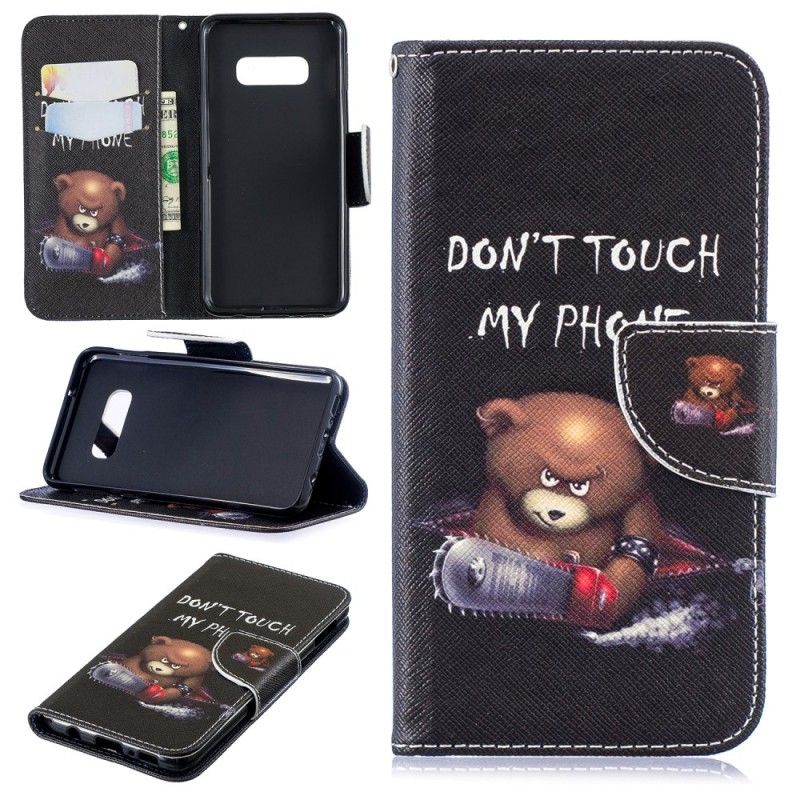 Leren Hoesje Samsung Galaxy S10e Gevaarlijke Beer