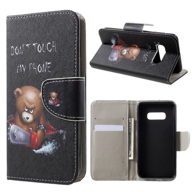 Leren Hoesje Samsung Galaxy S10e Gevaarlijke Beer