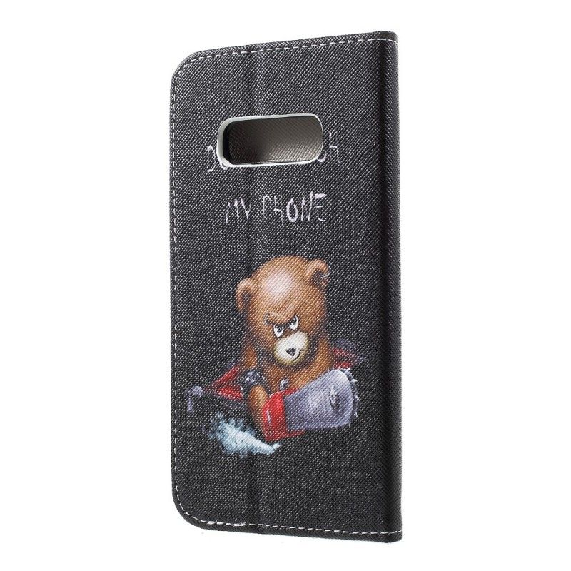 Leren Hoesje Samsung Galaxy S10e Gevaarlijke Beer