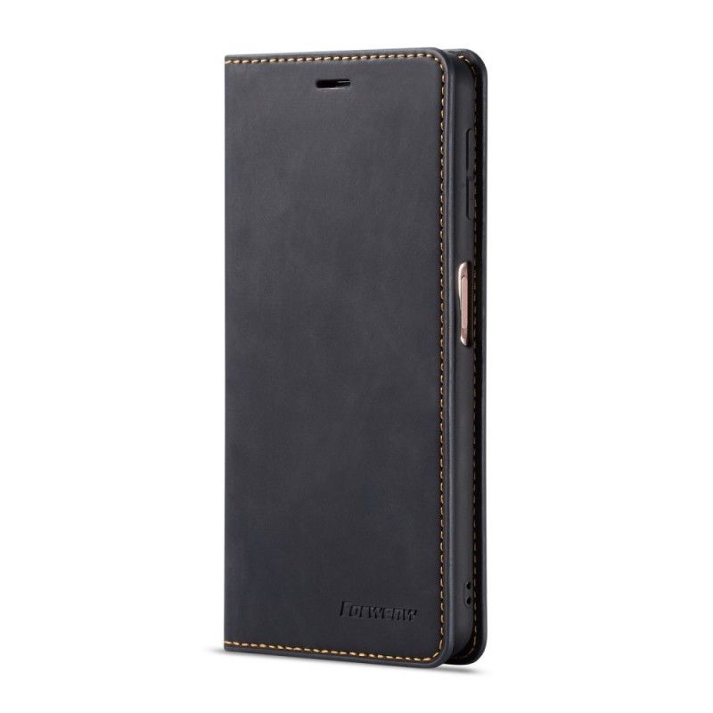 Leren Hoesje Samsung Galaxy S10e Rood Zwart Voorgevormd Leereffect