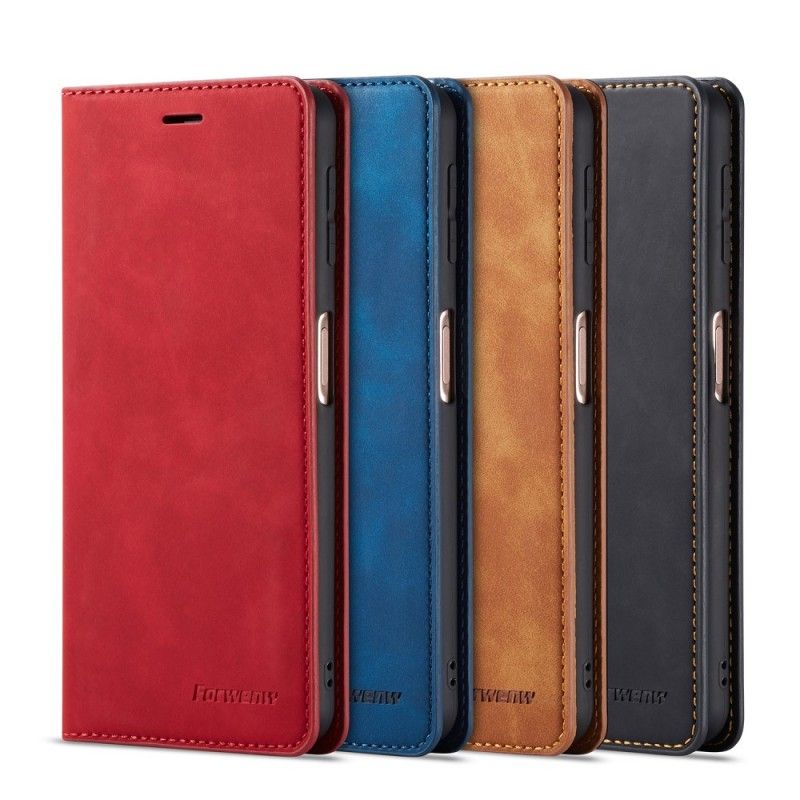Leren Hoesje Samsung Galaxy S10e Rood Zwart Voorgevormd Leereffect