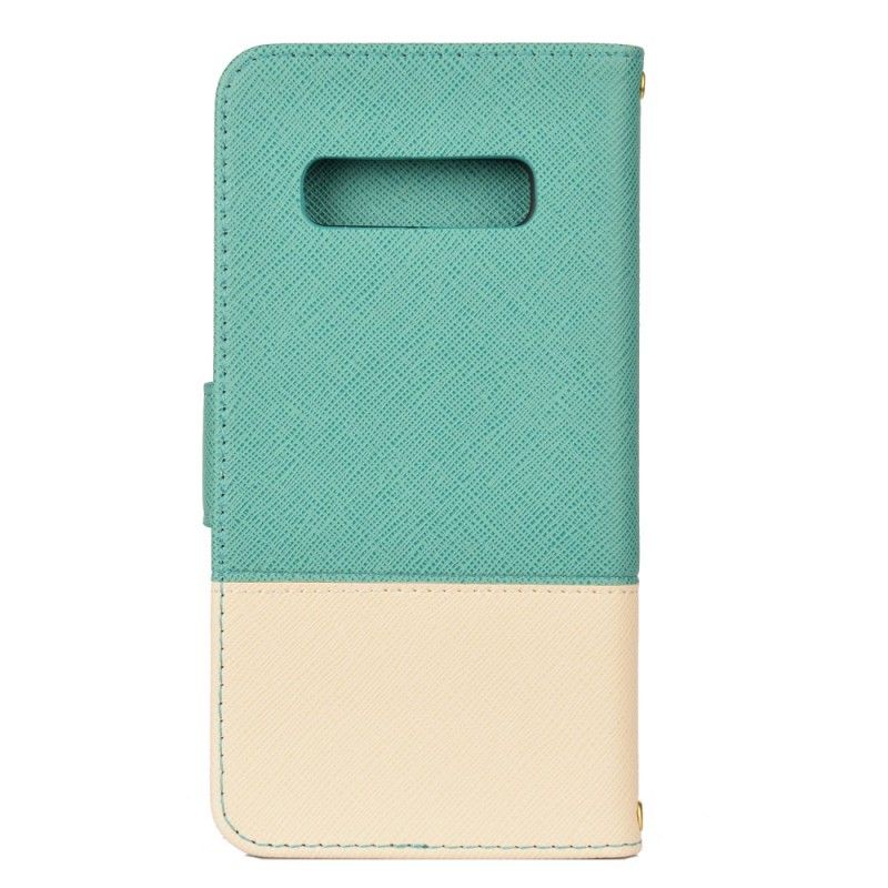 Leren Hoesje Samsung Galaxy S10e Roze Rood Tweekleurig Kunstleer