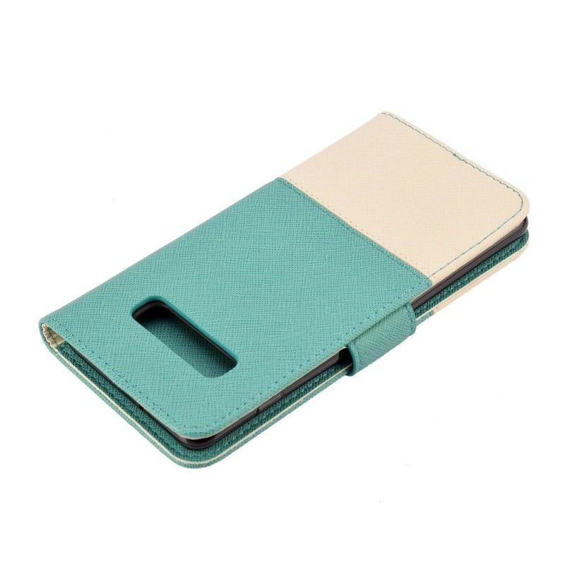 Leren Hoesje Samsung Galaxy S10e Roze Rood Tweekleurig Kunstleer