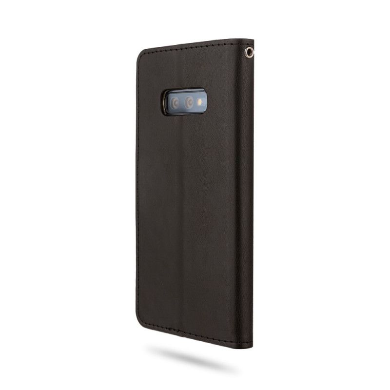 Leren Hoesje Samsung Galaxy S10e Turkoois Lychee Brullen Imitatieleer