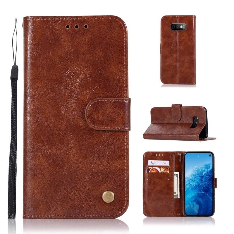 Leren Hoesje Samsung Galaxy S10e Vintage Leereffect Met Riem