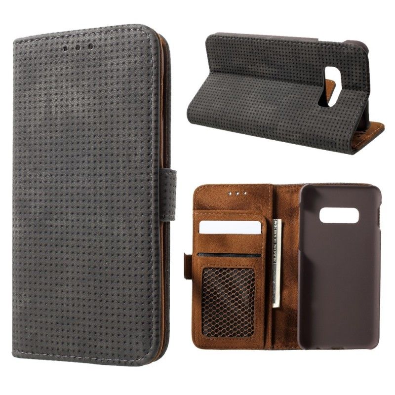 Leren Hoesje Samsung Galaxy S10e Vintage Mesh Leereffect