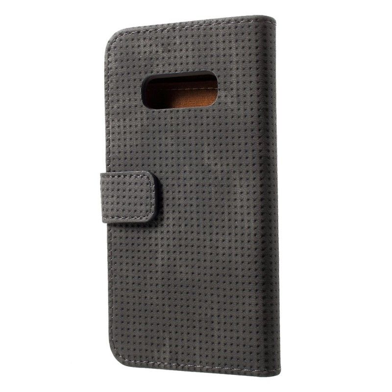 Leren Hoesje Samsung Galaxy S10e Vintage Mesh Leereffect