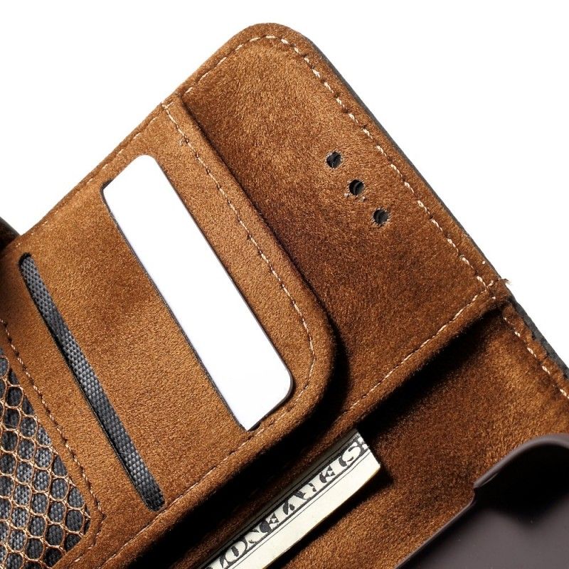 Leren Hoesje Samsung Galaxy S10e Vintage Mesh Leereffect
