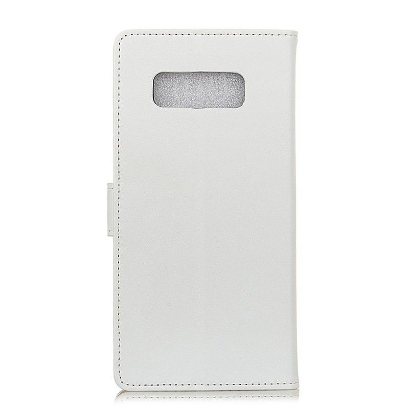 Leren Hoesje Samsung Galaxy S10e Zilver Zwart Kunstleer