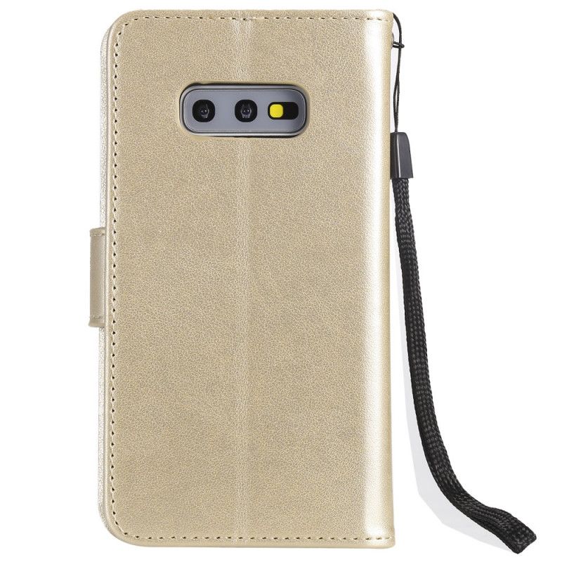 Leren Hoesje voor Samsung Galaxy S10e Magenta Grijs String Mijmering