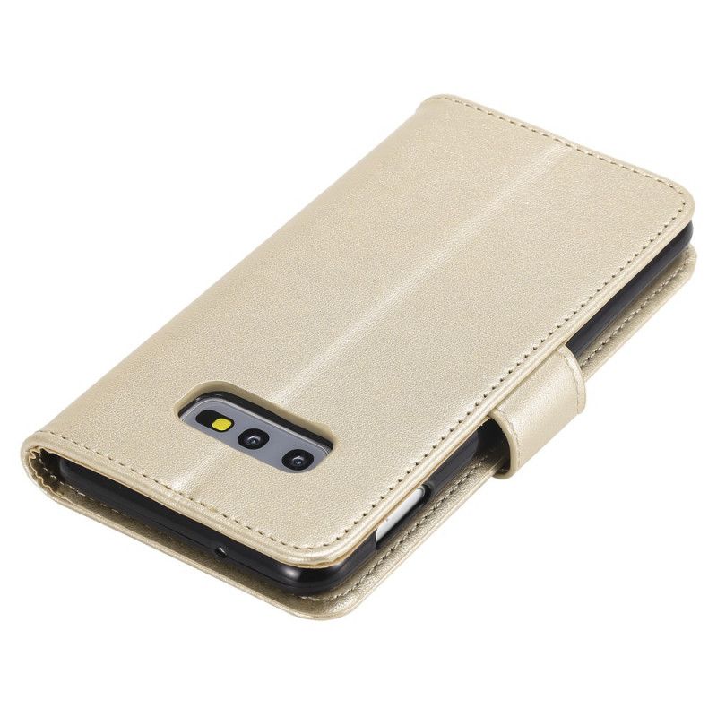 Leren Hoesje voor Samsung Galaxy S10e Magenta Grijs String Mijmering