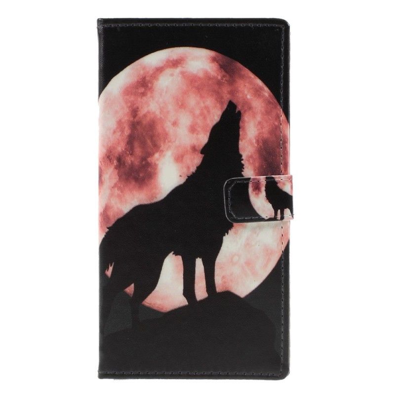 Leren Hoesje voor Samsung Galaxy S10e Nachtwolf