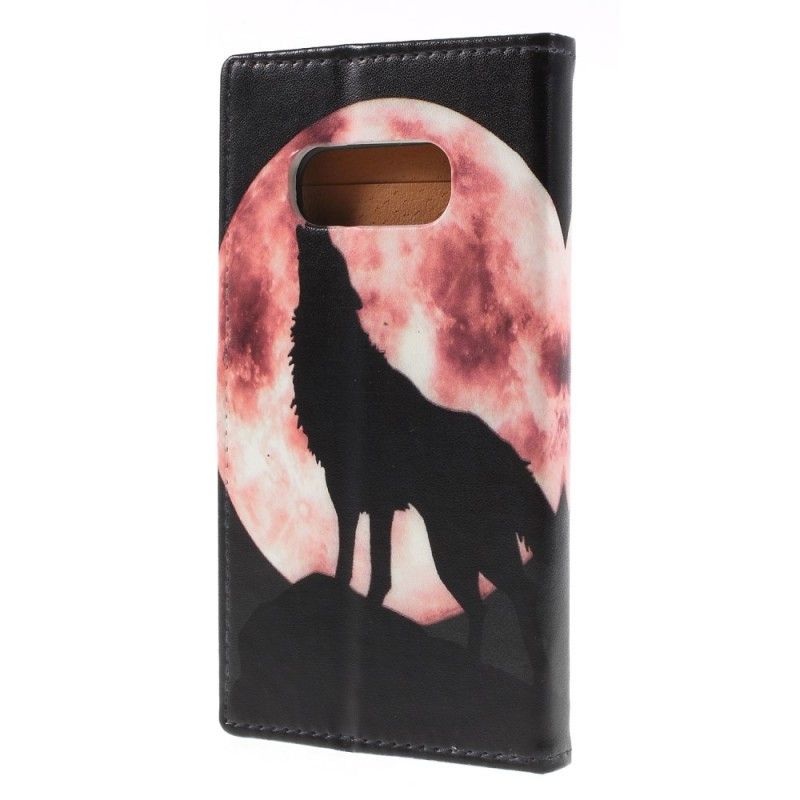 Leren Hoesje voor Samsung Galaxy S10e Nachtwolf