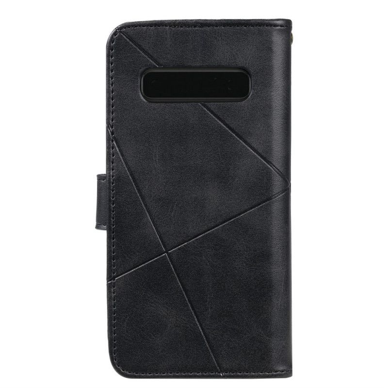 Leren Hoesje voor Samsung Galaxy S10e Zwart Diamant Imitatieleer