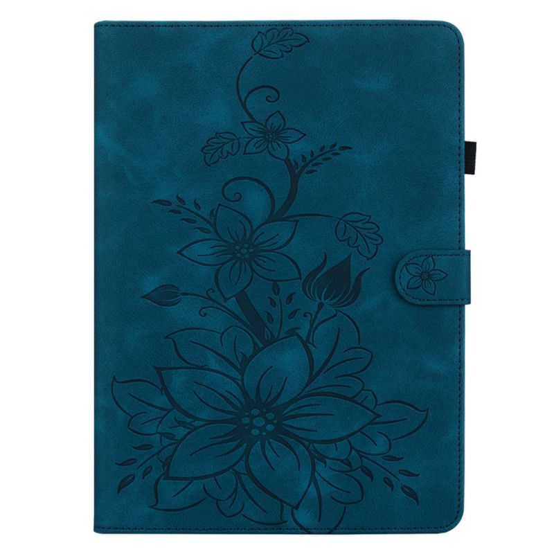 Folio-hoesje Samsung Galaxy Tab S11 Bloemen Met Suède-effect