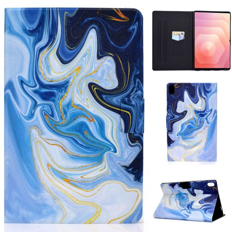 Folio-hoesje Samsung Galaxy Tab S11 Telefoonhoesje Blauw Marmer