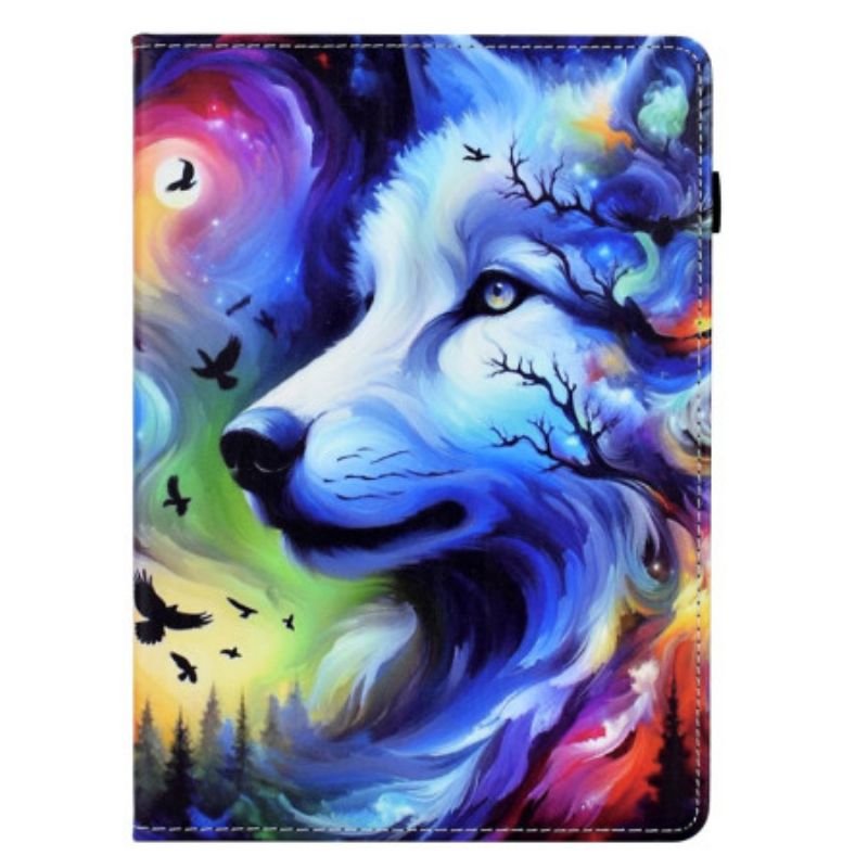 Folio-hoesje Samsung Galaxy Tab S11 Telefoonhoesje Wolf In De Sterren