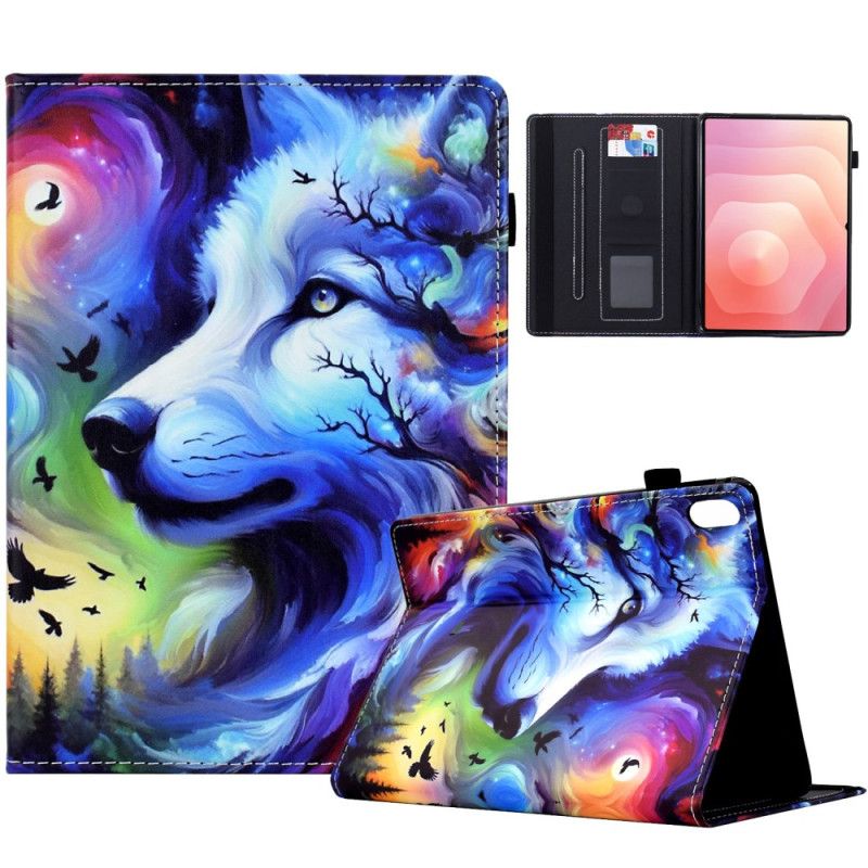 Folio-hoesje Samsung Galaxy Tab S11 Telefoonhoesje Wolf In De Sterren