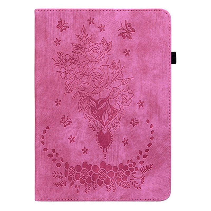 Hoesje Case Samsung Galaxy Tab S11 Telefoonhoesje Bloemen Met Suède-effect