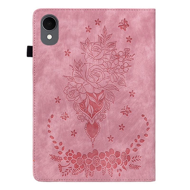 Hoesje Case Samsung Galaxy Tab S11 Telefoonhoesje Bloemen Met Suède-effect