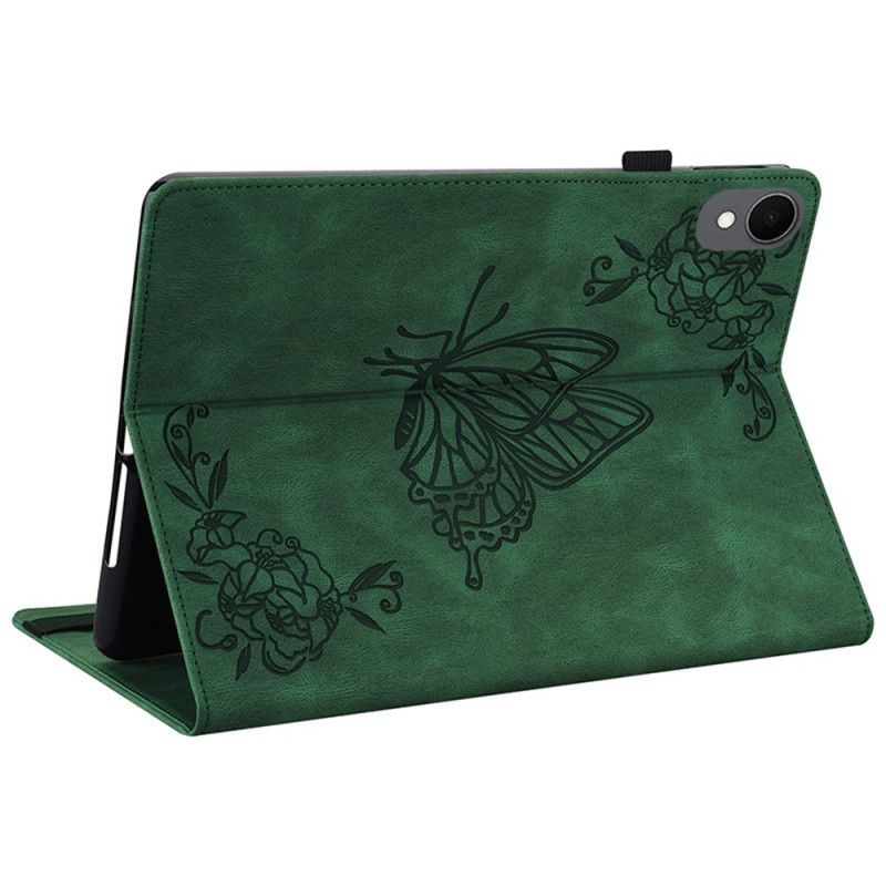 Hoesje Case Samsung Galaxy Tab S11 Vlinder Met Suède-effect