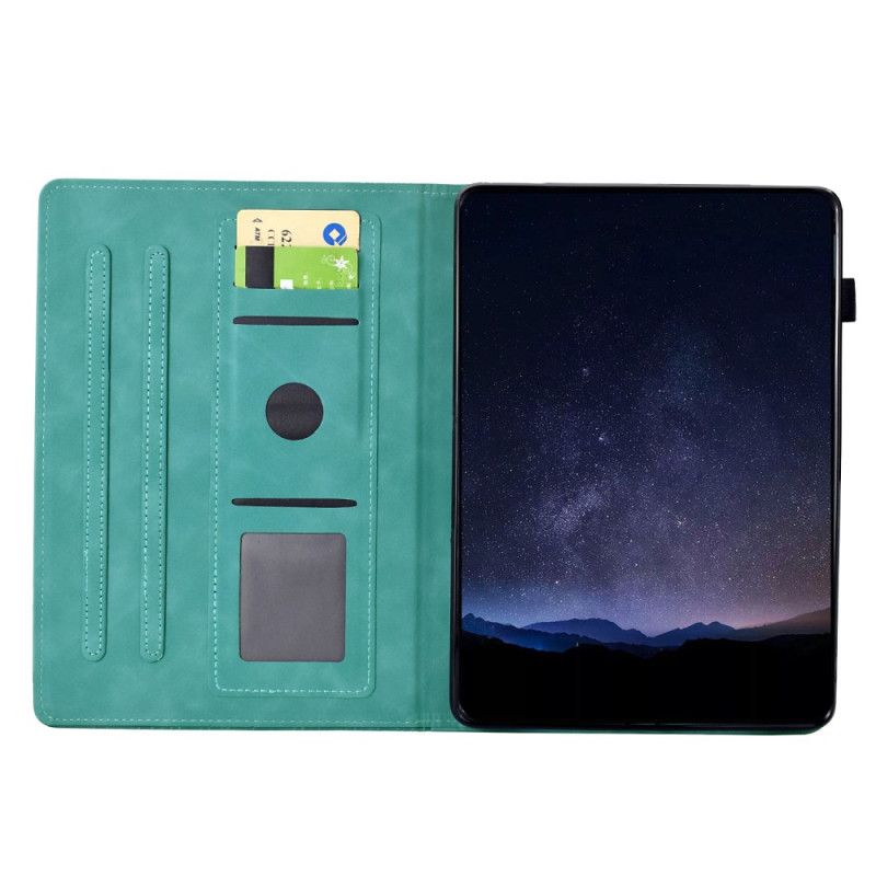 Leren Hoesje Samsung Galaxy Tab S11 Kattenscène Met Suède-effect Bescherming Hoesje