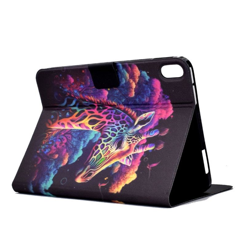 Leren Hoesje Samsung Galaxy Tab S11 Kleurrijke Giraffe
