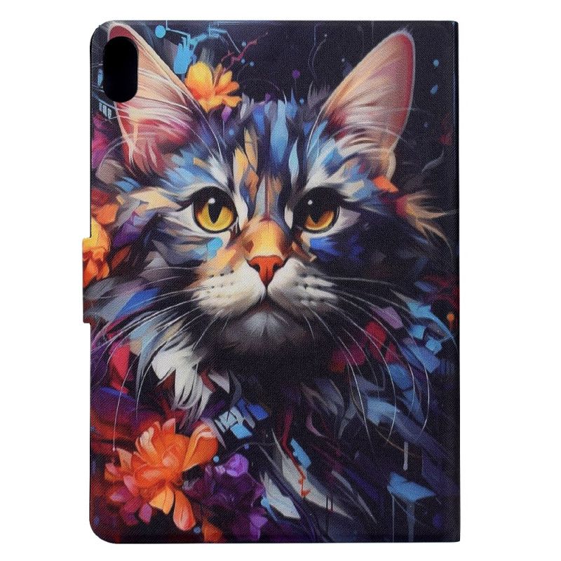 Leren Hoesje Voor Samsung Galaxy Tab S11 Artistieke Kat