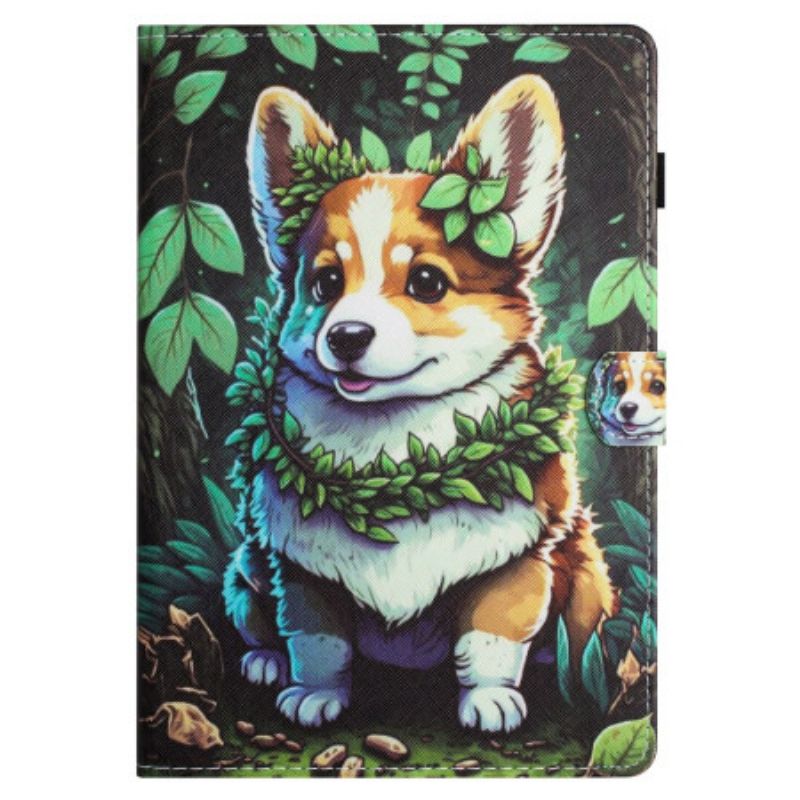 Leren Hoesje Voor Samsung Galaxy Tab S11 Corgi