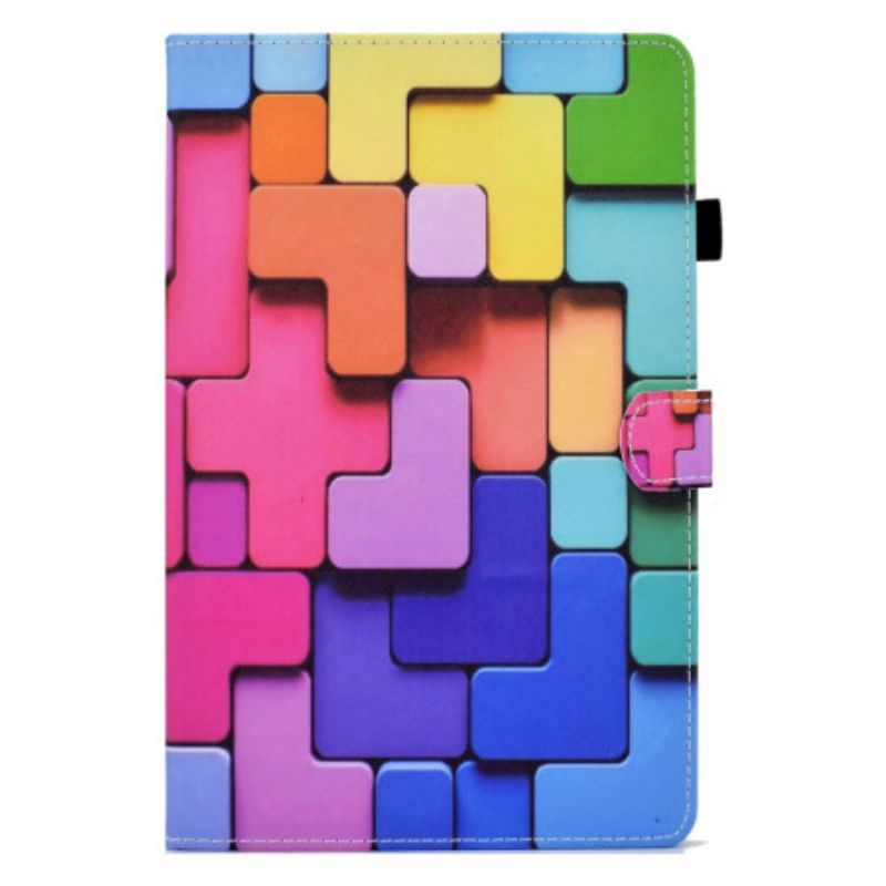 Leren Hoesje Voor Samsung Galaxy Tab S11 Gekleurde Vierkanten