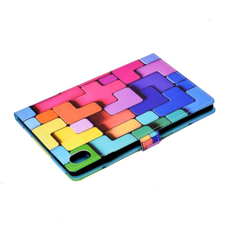 Leren Hoesje Voor Samsung Galaxy Tab S11 Gekleurde Vierkanten