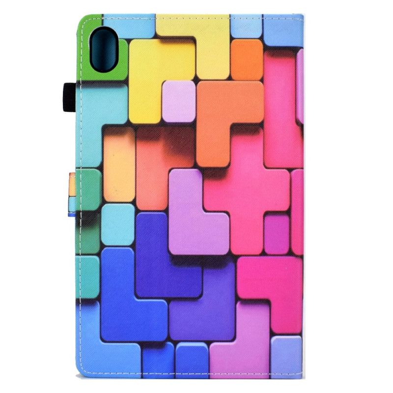 Leren Hoesje Voor Samsung Galaxy Tab S11 Gekleurde Vierkanten