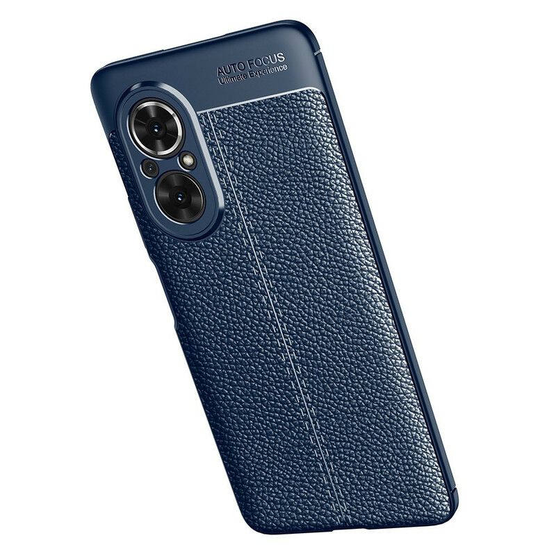 Hoesje Voor Honor 50 Se Dubbellijns Litchi-leereffect