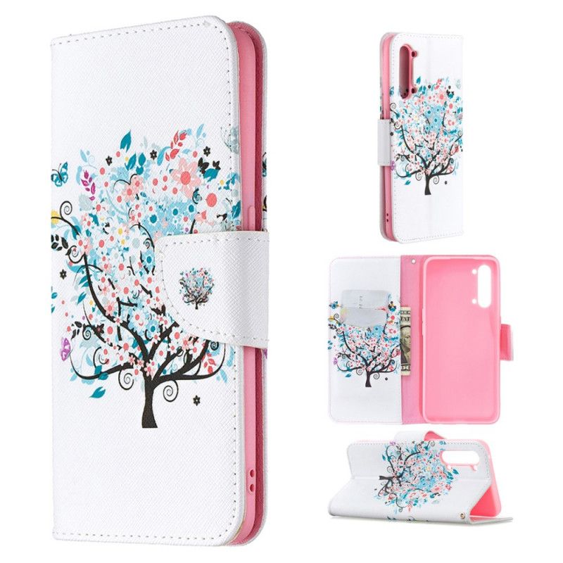 Flip Case Leren Oppo Find X2 Lite Bloemrijke Boom