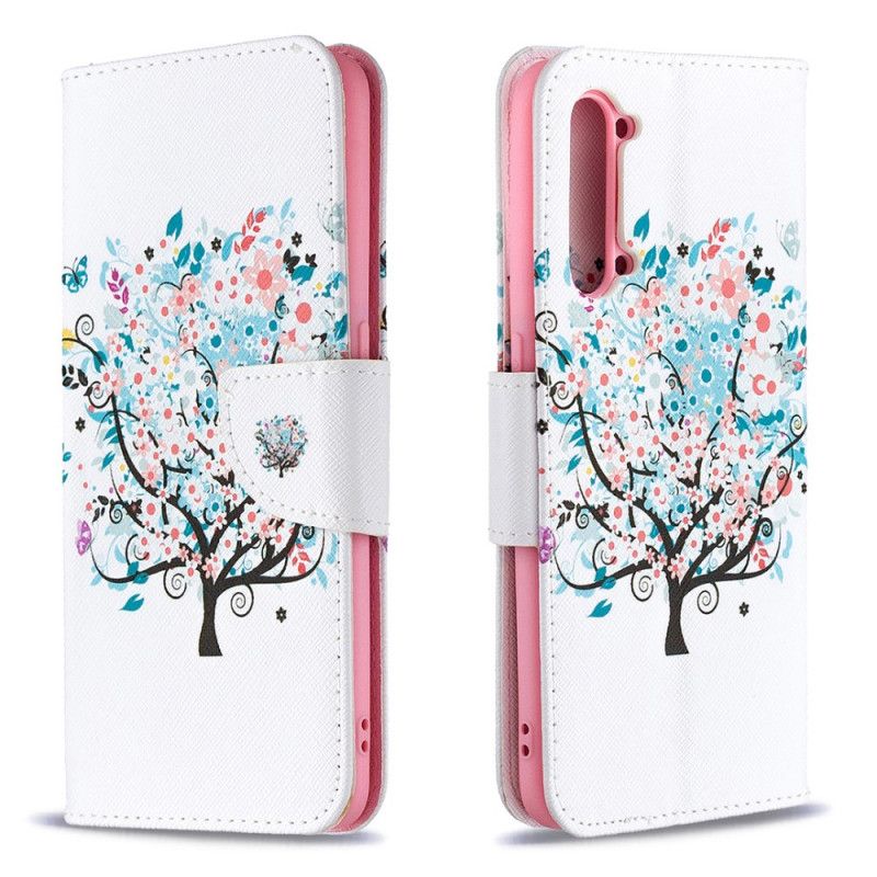 Flip Case Leren Oppo Find X2 Lite Bloemrijke Boom