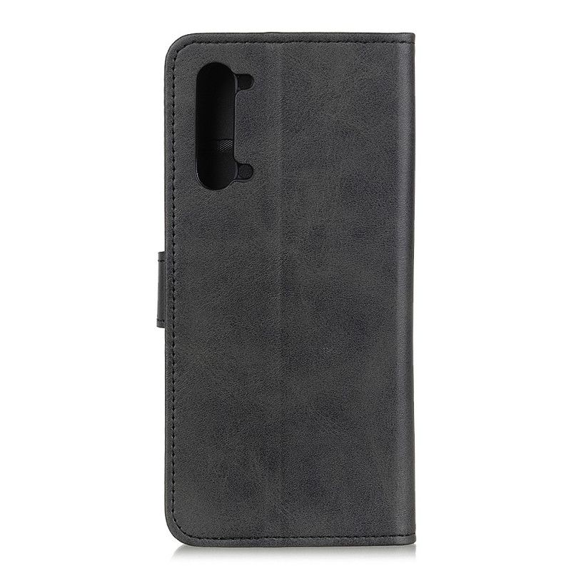 Leren Hoesje voor Oppo Find X2 Lite Rood Zwart Retro Mat Leereffect