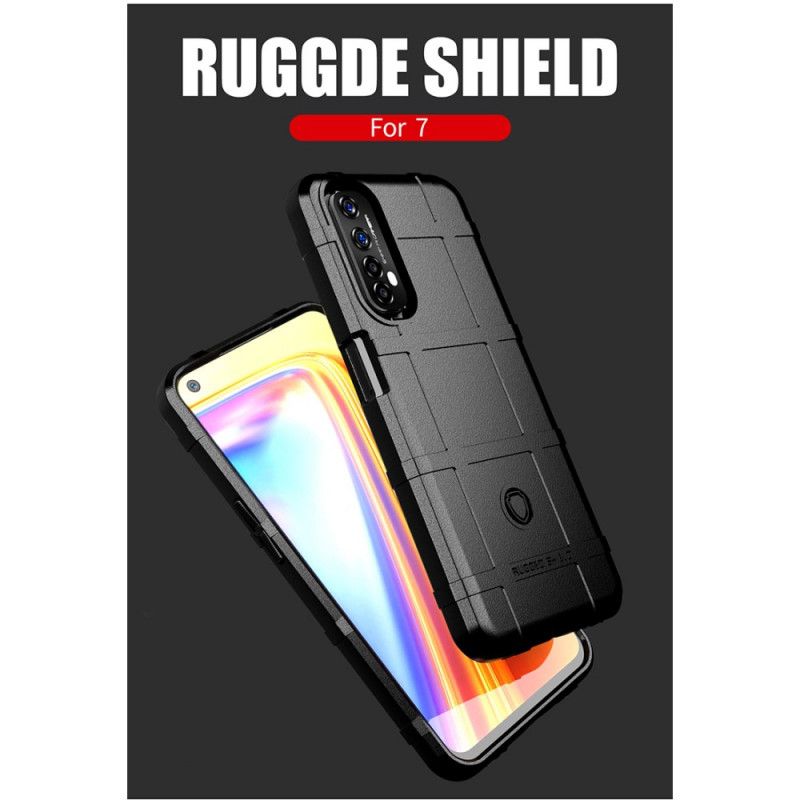 Case Hoesje Realme 7 Grijs Zwart Telefoonhoesje Robuust Schild